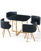 Set tavolo Oslo e 4 sedie scandinave nere - 90x90x75 cm