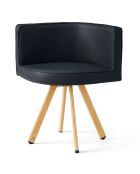 Set tavolo Oslo e 4 sedie scandinave nere - 90x90x75 cm