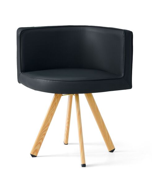 Ensemble Table & 4 chaises scandinaves Oslo noires - 90x90x75 cm