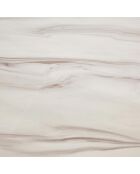 Tavolino Naelle in vetro bianco effetto marmo e gambe dorate - 120x60x42 cm