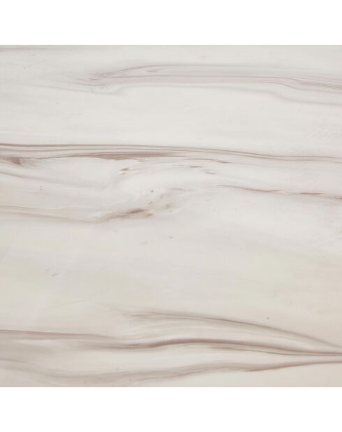 Table basse Naelle en verre effet marbre blanche et pieds or - 120x60x42 cm