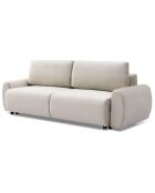 Beiges 3-Sitzer-Schlafsofa Traviata aus Samt, 251 x 90 x 86 cm