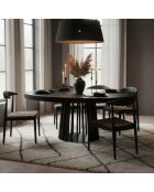 Eliza schwarzer ausziehbarer ovaler Tisch - 150x100x76 cm