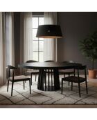 Eliza schwarzer ausziehbarer ovaler Tisch - 150x100x76 cm