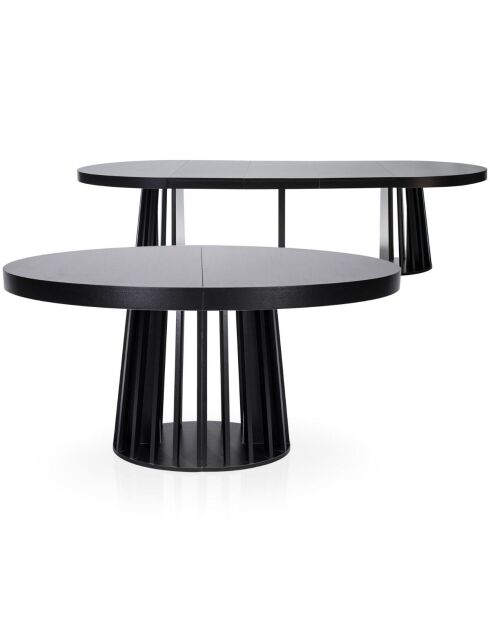 Eliza schwarzer ausziehbarer ovaler Tisch - 150x100x76 cm