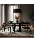 Eliza schwarzer ausziehbarer ovaler Tisch - 150x100x76 cm