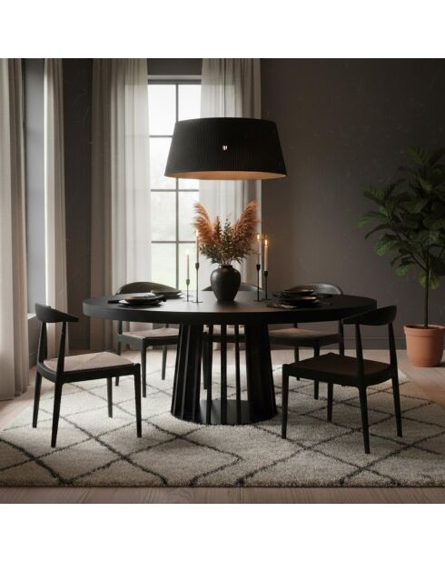 Eliza schwarzer ausziehbarer ovaler Tisch - 150x100x76 cm