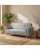 Skandinavisches Clic-Clac Cabriosofa aus hellgrauem Slow-Stoff - 186x75x89 cm