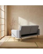 Skandinavisches Clic-Clac Cabriosofa aus hellgrauem Slow-Stoff - 186x75x89 cm