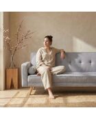 Skandinavisches Clic-Clac Cabriosofa aus hellgrauem Slow-Stoff - 186x75x89 cm