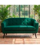 Skandinavisches 3-Sitzer-Sofa aus grünem Savoy-Samt - 157x73x79 cm