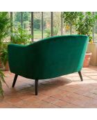 Skandinavisches 3-Sitzer-Sofa aus grünem Savoy-Samt - 157x73x79 cm