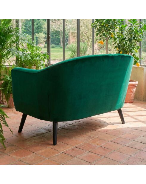 Skandinavisches 3-Sitzer-Sofa aus grünem Savoy-Samt - 157x73x79 cm