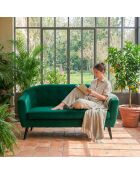 Skandinavisches 3-Sitzer-Sofa aus grünem Savoy-Samt - 157x73x79 cm