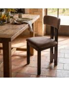 Designer-Esszimmerstuhl aus braunem Ceriz-Samt - 45x48x78 cm