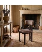 Designer-Esszimmerstuhl aus braunem Ceriz-Samt - 45x48x78 cm