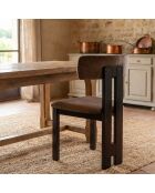 Designer-Esszimmerstuhl aus braunem Ceriz-Samt - 45x48x78 cm