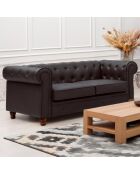 Grote bruine Chesterfield 2-zitsbank - 158x82x72 cm