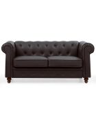 Grote bruine Chesterfield 2-zitsbank - 158x82x72 cm
