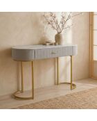 Coiffeuse paloma 1 tiroir velours taupe - 120x43x75 cm