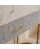 Coiffeuse paloma 1 tiroir velours taupe - 120x43x75 cm