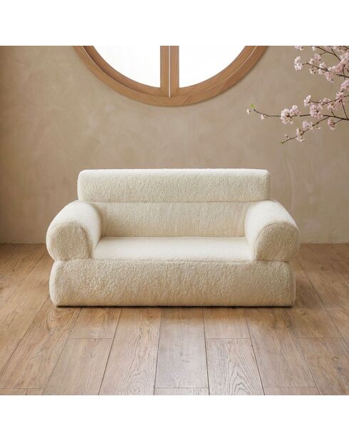 Canapé pour chien et chat titou en tissu bouclette crème - 80x52x32 cm