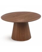 2 tables basses rondes callie bois noisette - 80x80x45 cm/ 45x45x55 cm