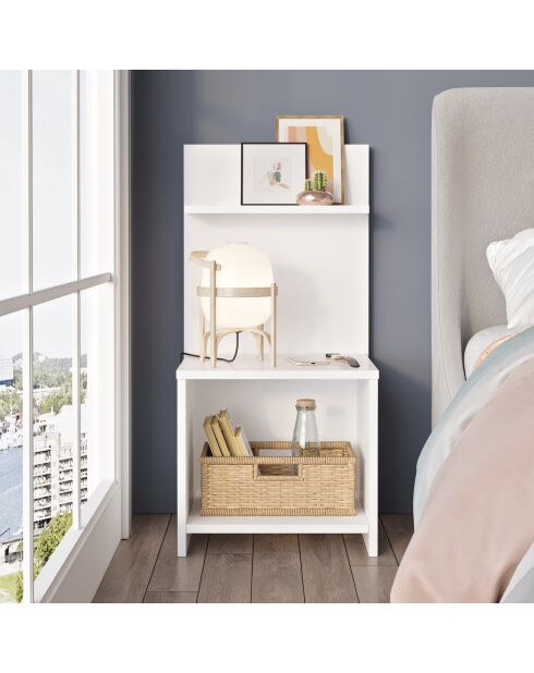 Table de chevet wasat blanche - 44.5x39.8x90 cm