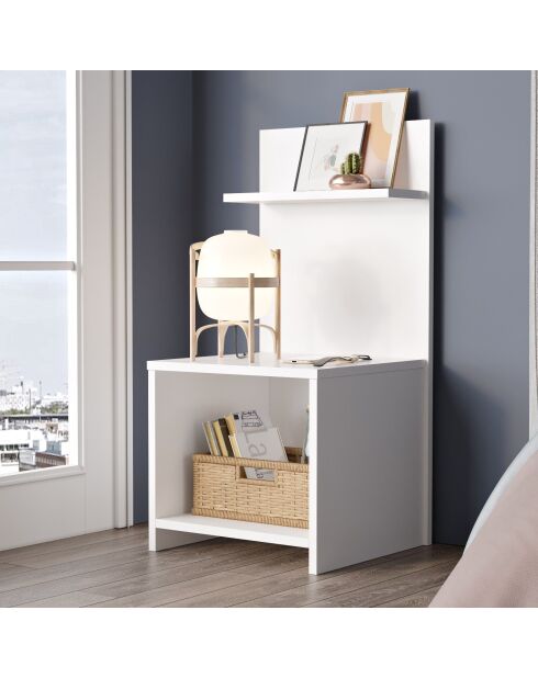 Table de chevet wasat blanche - 44.5x39.8x90 cm
