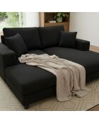 Duo van Fabien-dagbedden die kunnen worden gecombineerd tot een diepzwarte corduroy bank - 196x150x90 cm/98x150x90 cm