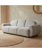 Canapé 3 places convertible tissu texturé oliver gris - 234x88x75 cm / 188x112x41 cm