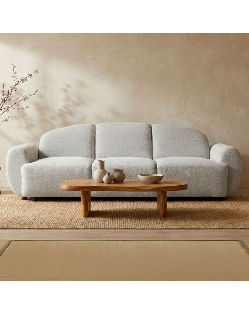 Canapé 3 places convertible tissu texturé oliver gris - 234x88x75 cm / 188x112x41 cm