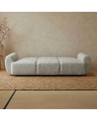 Canapé 3 places convertible tissu texturé oliver gris - 234x88x75 cm / 188x112x41 cm