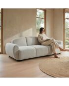 Canapé 3 places convertible tissu texturé oliver gris - 234x88x75 cm / 188x112x41 cm