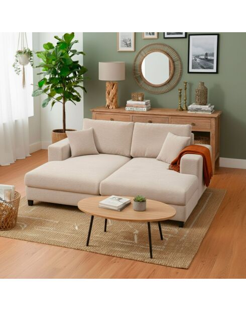 Duo van Fabien-dagbedden die kunnen worden gecombineerd tot een diepe crèmekleurige corduroy bank - 196x150x90 cm