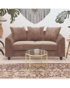 Modernes 2-Sitzer-Sofa aus braunem Mozart-Kord - 152x88x80 cm