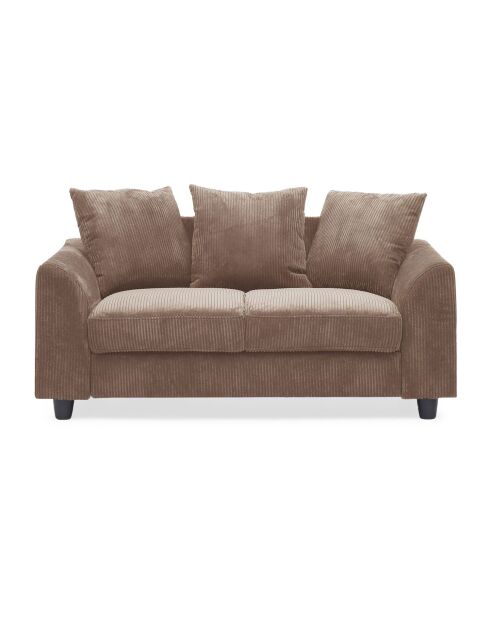 Modernes 2-Sitzer-Sofa aus braunem Mozart-Kord - 152x88x80 cm