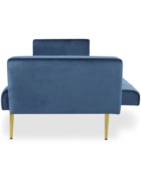 Sofá cama Justy de terciopelo azul clic-clac - 191x79x78 cm