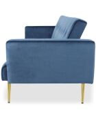 Sofá cama Justy de terciopelo azul clic-clac - 191x79x78 cm