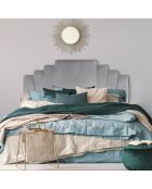 Testiera Arena in velluto argentato - 160x10x120 cm