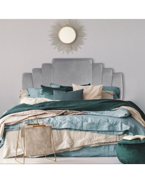 Testiera Arena in velluto argentato - 160x10x120 cm