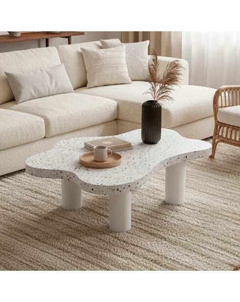 Mesita Lagoon Cloud efecto terrazo - 100x69x39,5 cm