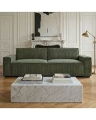 Sofá Roger de pana de 3 plazas verde - 230x94x75 cm