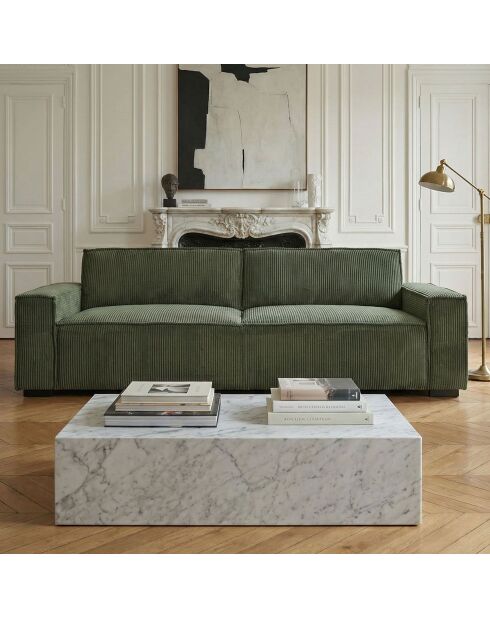 Sofá Roger de pana de 3 plazas verde - 230x94x75 cm