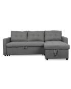 Toledo konvertierbares Ecksofa aus grauem Stoff - 221 x 146 x 85 cm