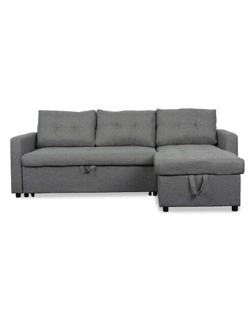Toledo konvertierbares Ecksofa aus grauem Stoff - 221 x 146 x 85 cm