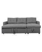 Toledo konvertierbares Ecksofa aus grauem Stoff - 221 x 146 x 85 cm