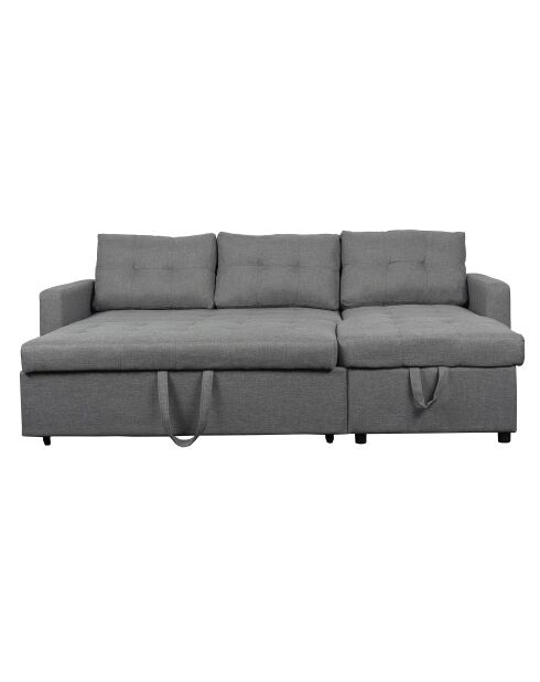 Toledo konvertierbares Ecksofa aus grauem Stoff - 221 x 146 x 85 cm