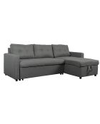 Toledo konvertierbares Ecksofa aus grauem Stoff - 221 x 146 x 85 cm