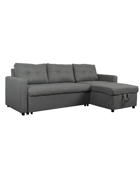 Toledo konvertierbares Ecksofa aus grauem Stoff - 221 x 146 x 85 cm